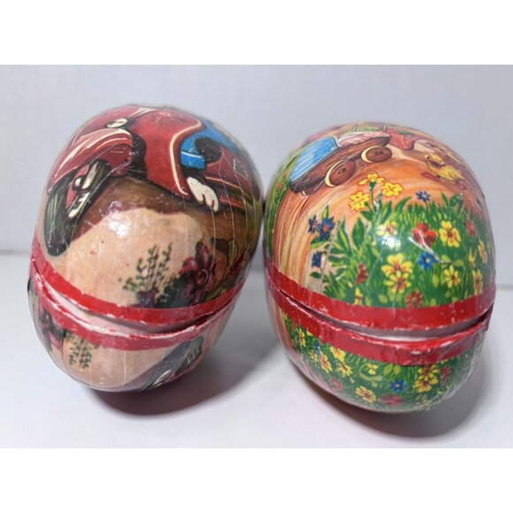 Vintage West Germany Hand Painted Paper Mache Nestler Easter Cat Moped Lot 3 - Picture 5 of 12